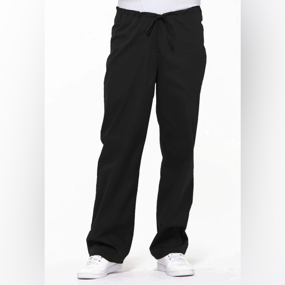 Dickies signature unisex Black wide leg drawstring scrub Pants small